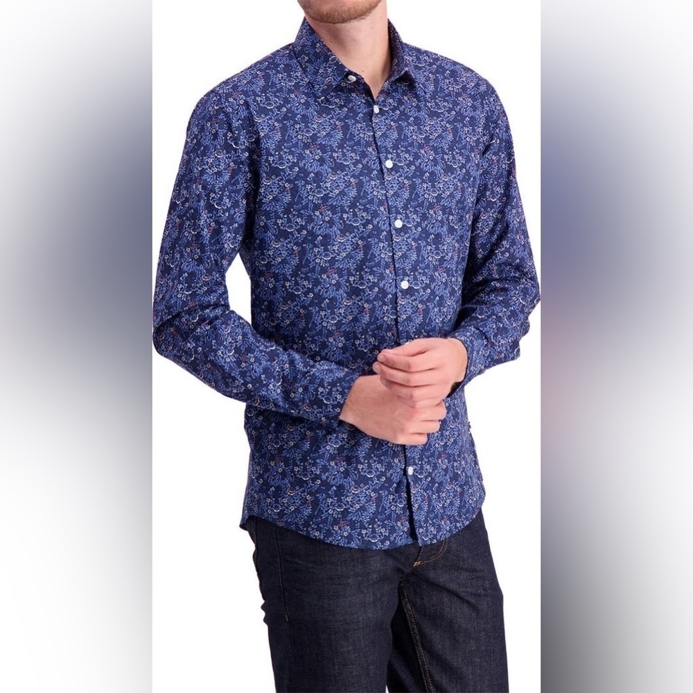 LINDBERGH Men’s Floral Regular Fit Shirt Size Medium